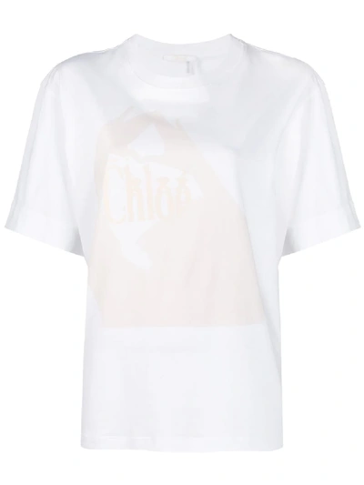 Shop Chloé Logo T-shirt In White