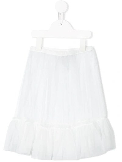 Shop Il Gufo Gathered Tulle Skirt In White
