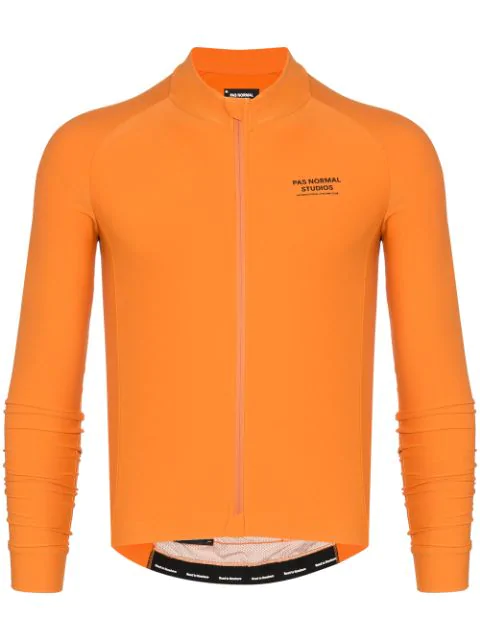 orange long sleeve cycling jersey