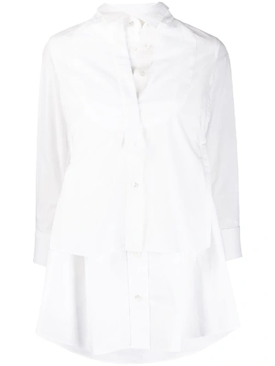 Shop Sacai Double Tuxedo Shirt In White