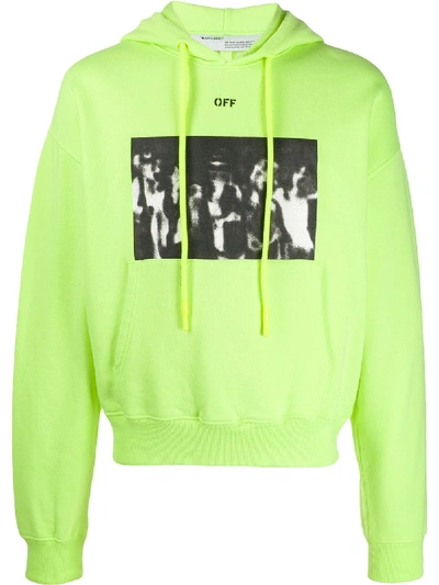 Shop Off-white Graphic Print Hoodie In Yellow