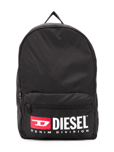 Shop Diesel Printed Shell Backpack In Black