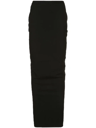 Shop Rick Owens Long Tube Skirt In Black