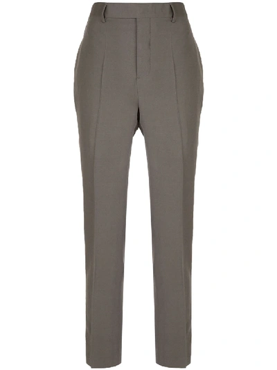 Shop Rick Owens Slim Tailored Trousers In Grey