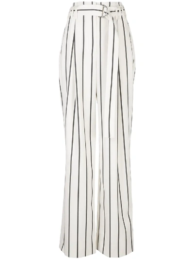 Shop Proenza Schouler Striped Belted Trousers In White