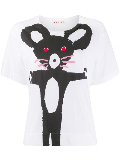 Shop Marni Mouse Print T-shirt In White
