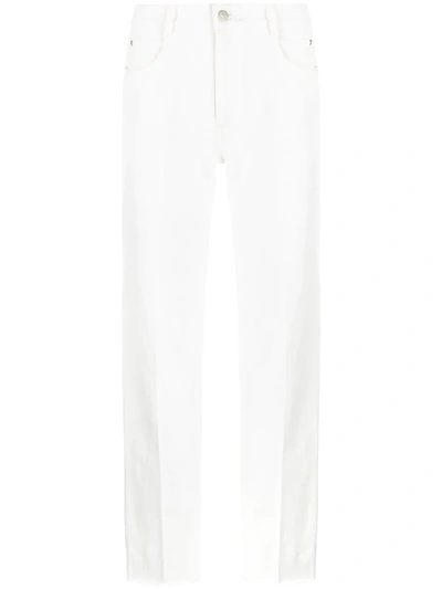 Shop Stella Mccartney Unfinished Hems Jeans In White