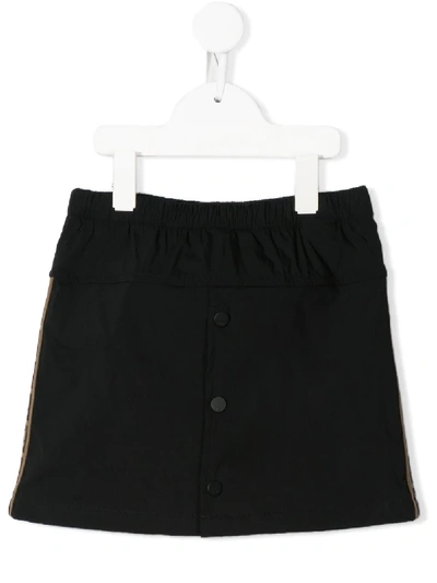 Shop Fendi Ff Trim Skirt In Black