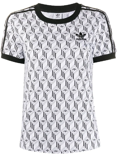 Shop Adidas Originals All-over Logo T-shirt In White