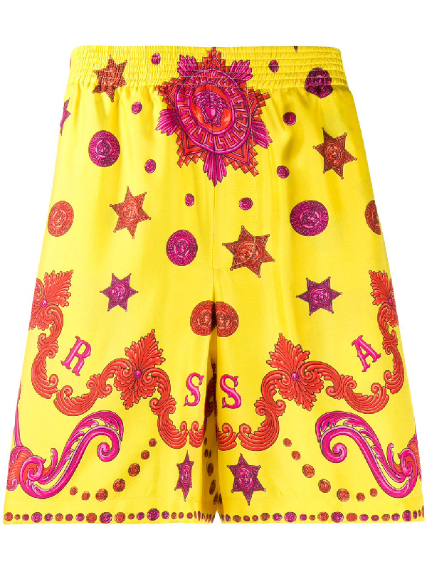 yellow versace swim shorts