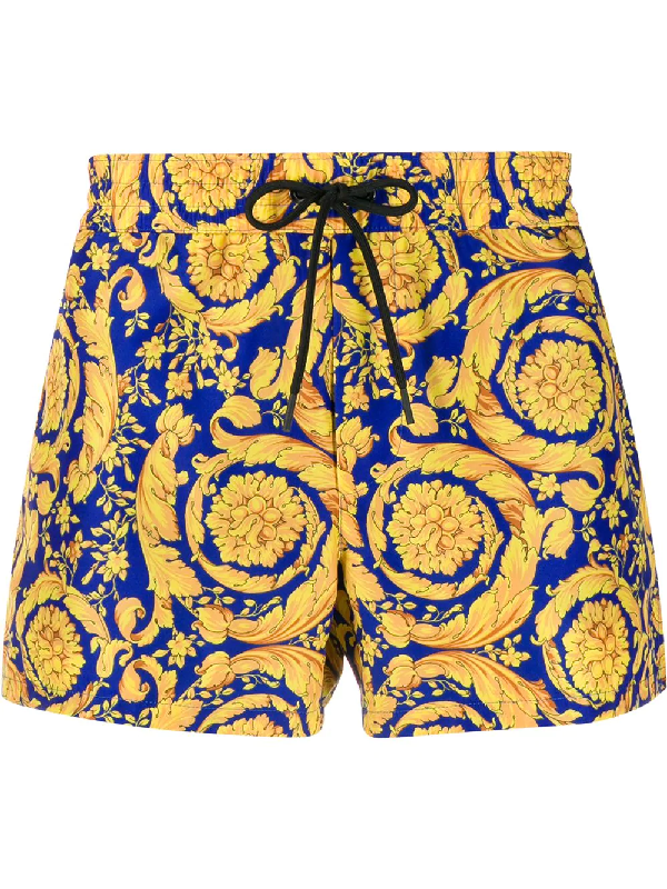 Versace Baroque Print Swim Shorts In 