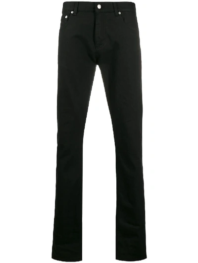 Shop Alexander Mcqueen Dragon Patch Tapered Jeans In Black
