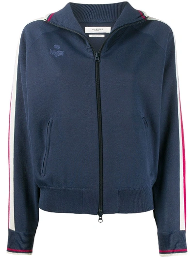 Shop Isabel Marant Étoile Stripe Trim Track Jacket In Blue