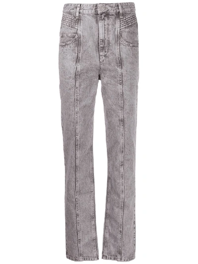 Shop Isabel Marant Étoile High-rise Straight Jeans In Grey