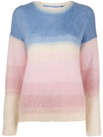 Shop Isabel Marant Étoile Knitted Colour-block Jumper In Pink ,blue