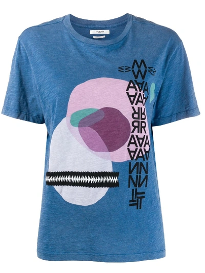 Shop Isabel Marant Étoile Graphic Jersey T-shirt In Blue