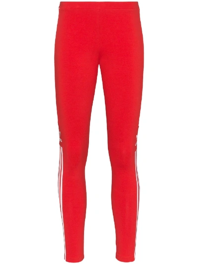 Shop Adidas Originals Leggings Mit Trefoil-logo In Red