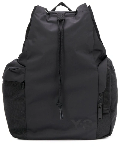 Shop Y-3 Logo-print Backpack In Black