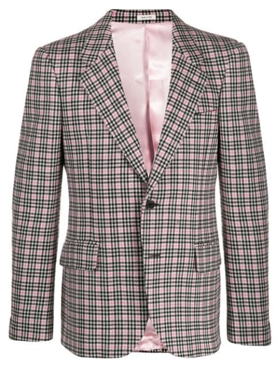Shop Alexander Mcqueen Houndstooth Single-breasted Blazer In Pink