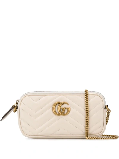 Shop Gucci Gg Marmont Crossbody Bag In White