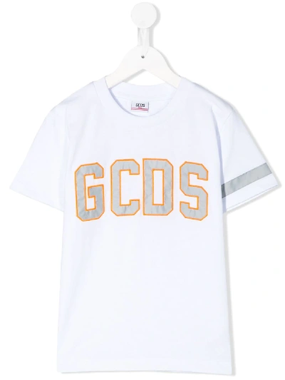 Shop Gcds Embroidered Logo T-shirt In White