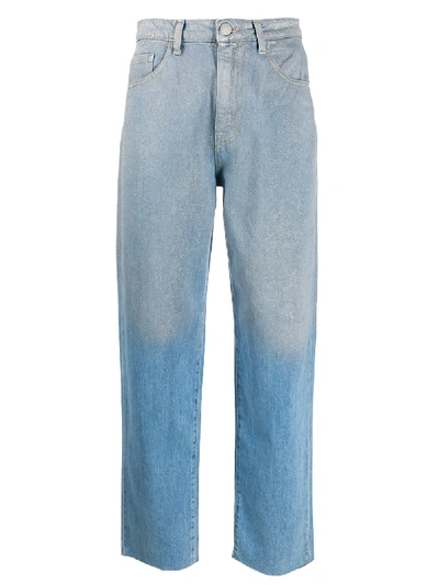 Shop Pinko Distressed Boyfriend Jeans In Blue