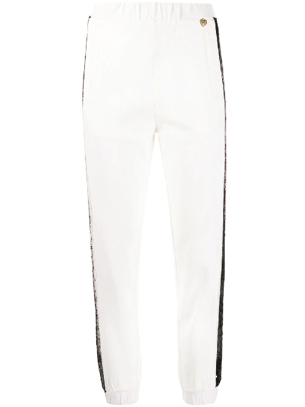 sequin stripe trousers