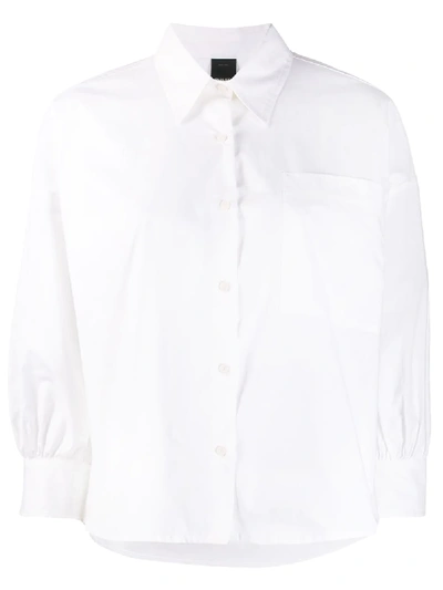 Shop Pinko Pointed Collar Relaxed-fit Shirt In White