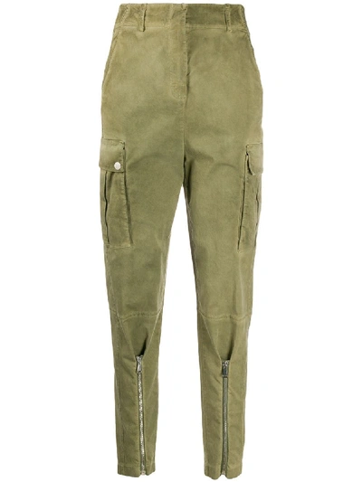 Shop Pinko Tapered-leg Cargo Trousers In Green