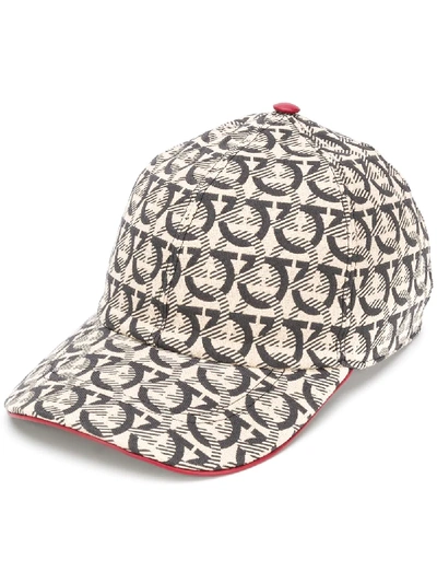 Shop Ferragamo Gancino Baseball Cap In Neutrals