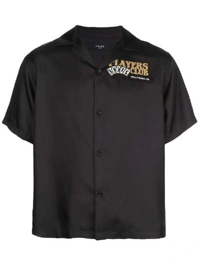 Shop Amiri Short Sleeve Boxy Fit Shirt In Black