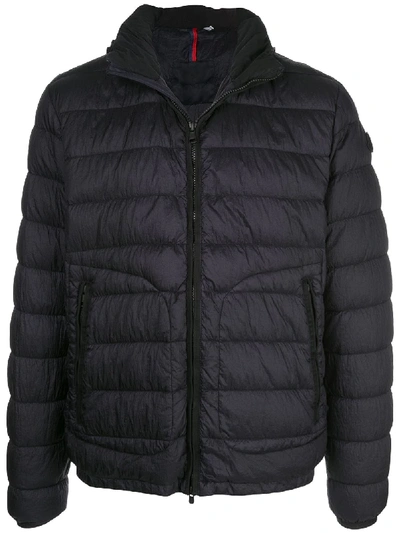 Shop Moncler Front Zipped Padded Jacket In 蓝色