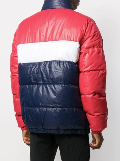 Shop Fila Colour-block Puffer Jacket In Blue