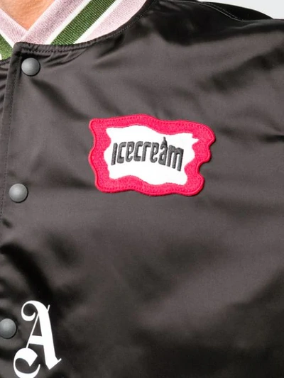 Shop Palm Angels X Ice Cream Studded Varsity Jacket In Black