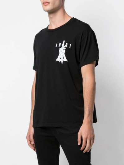 Shop Amiri Dagger Logo T-shirt In Black ,white
