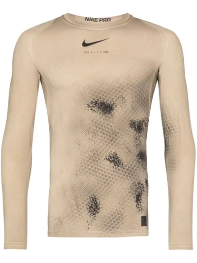 Shop Alyx X Nike Long-sleeve Compression Top In Brown