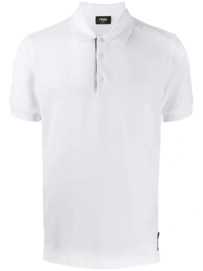 Shop Fendi Piqué Polo Shirt In White