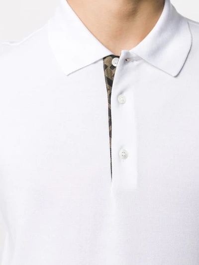 Shop Fendi Piqué Polo Shirt In White