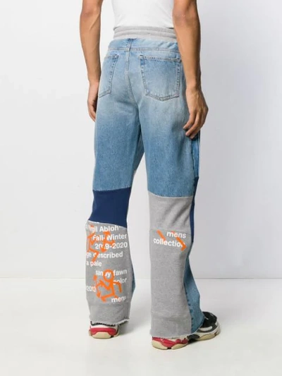Shop Off-white Patch Detail Denim Track Pants In Blue