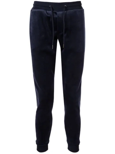 Shop Loveless Velour Track Pants In Navy