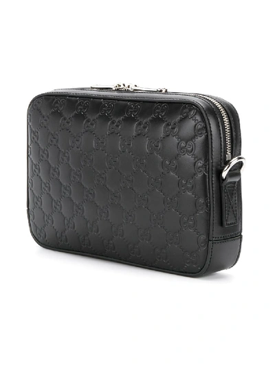 Shop Gucci Ssima Leather Clutch In Black