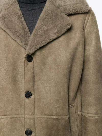 Shop Drome Shearling Coat In Grey