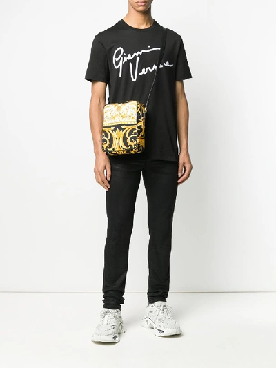 Shop Versace Cotton T-shirt With  Logo In Black