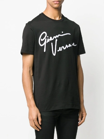 Shop Versace Cotton T-shirt With  Logo In Black