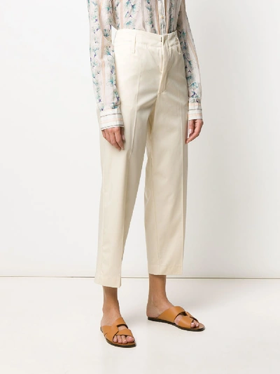 Shop Forte Forte Mako' Cotton Trousers In Beige