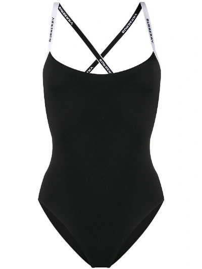 Shop Burberry Swimsuit In Black