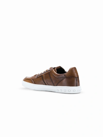Shop Tod's Leather Sneaker In Brown