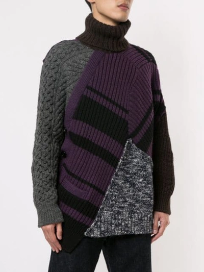 Shop Kolor Oversized Patchwork Jumper In Purple