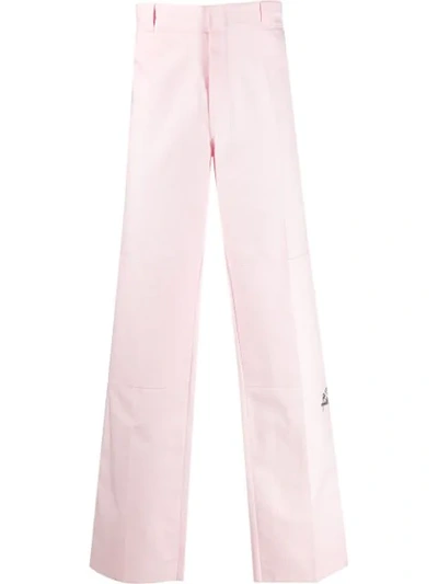 Shop Raf Simons Panelled Wide-leg Trousers In Pink