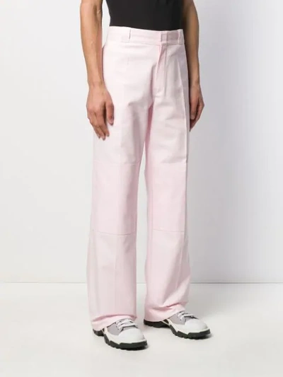 Shop Raf Simons Panelled Wide-leg Trousers In Pink